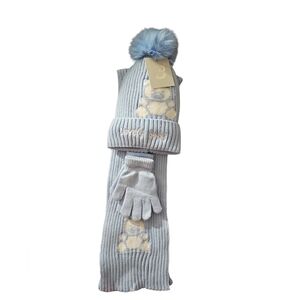 Baby Knit Hat, Scarf, and Gloves Set
